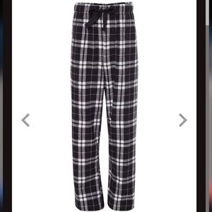 Nautica Black White Plaid Suede Fleece Pajama Pants Men’s Large